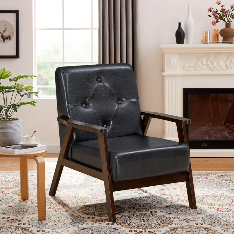 Parthenia Faux Leather Accent Chair