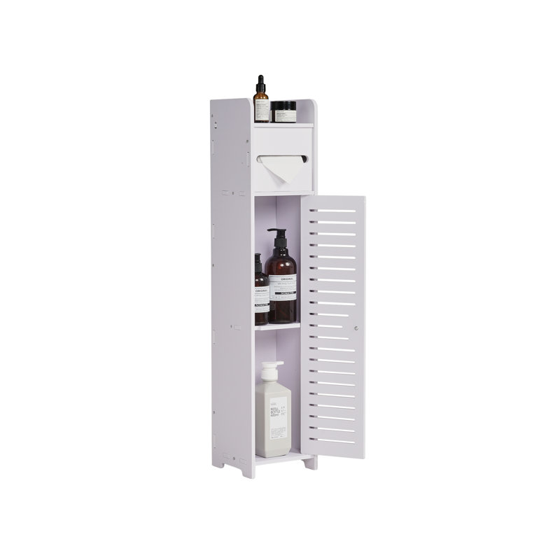 Haslom Freestanding Toilet Paper Holder Stand, Over The Toilet Storage Cabinet, Bathroom Storage Cabinet For Small Spaces