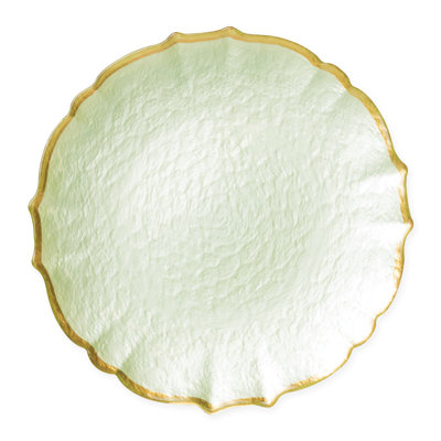 Assiette de service en verre baroque