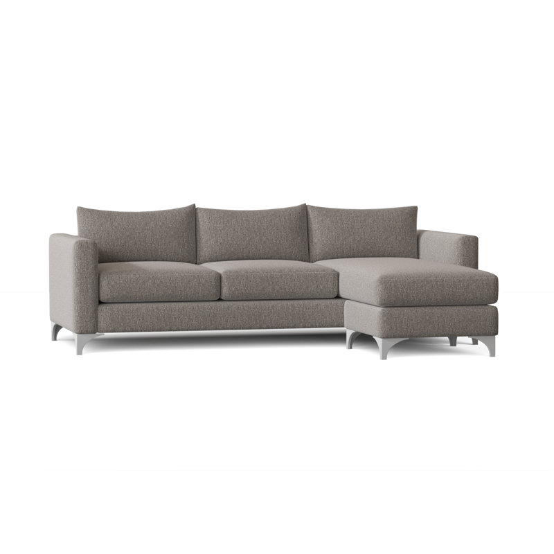 Canapé et chaise longue réversible avec repose-pieds de 87 po Vess, Flanelle grise de la sucrerie