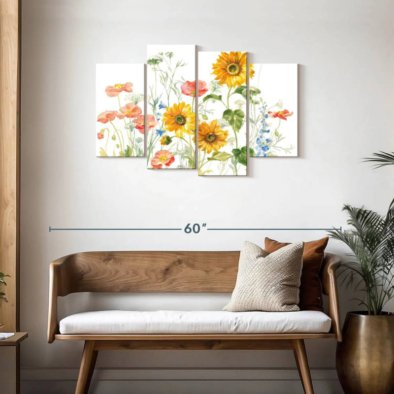 Fleurs de Floursack sur fond blanc I, H 27 po x l 43 po