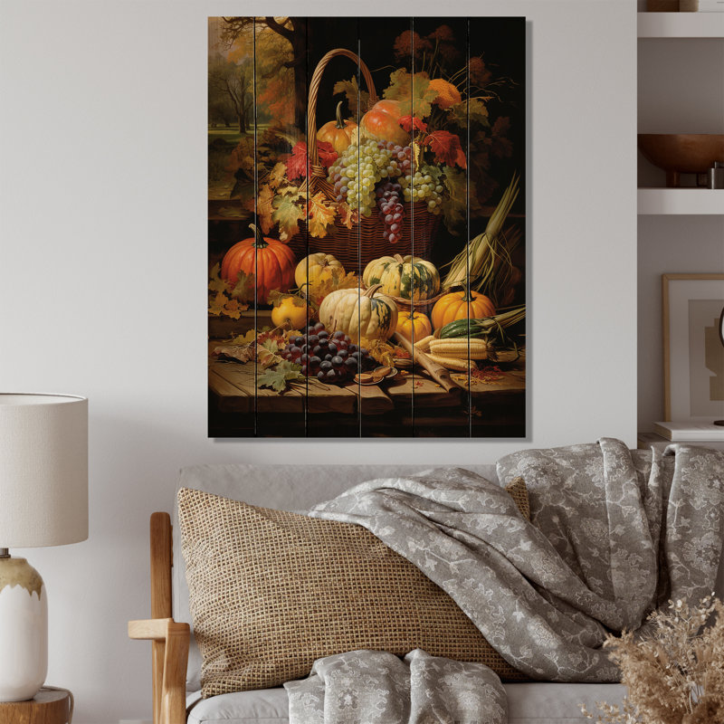 «Food Autumn Harvest II», reproduction sur bois sans cadre, H 32 po x l 24 po x P 0,78 po