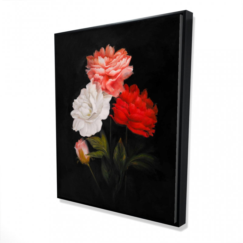 Small Bundle Of Roses Print On Canvas