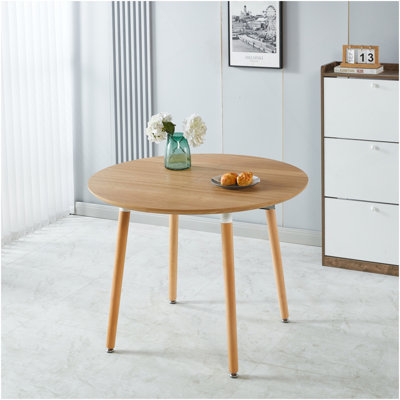 Table extensible, table à manger, table de bureau, table basse, pieds en bois, plateau en panneau de fibres à densité moyenne, 100/140 / 180x100x75cm, couleur chêne