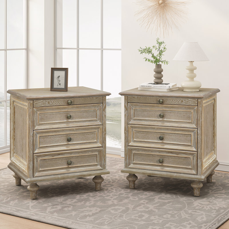 Ensemble de 2 tables de chevet Farmhouse, Naturel