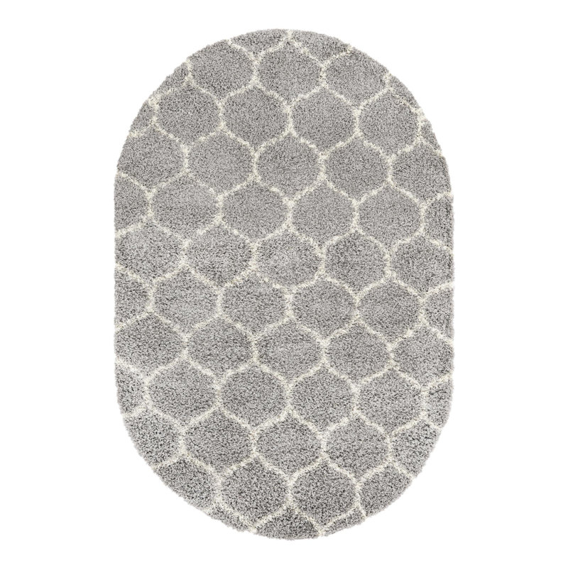 Geometric Indoor Rug, Oval 5'3" x 8'