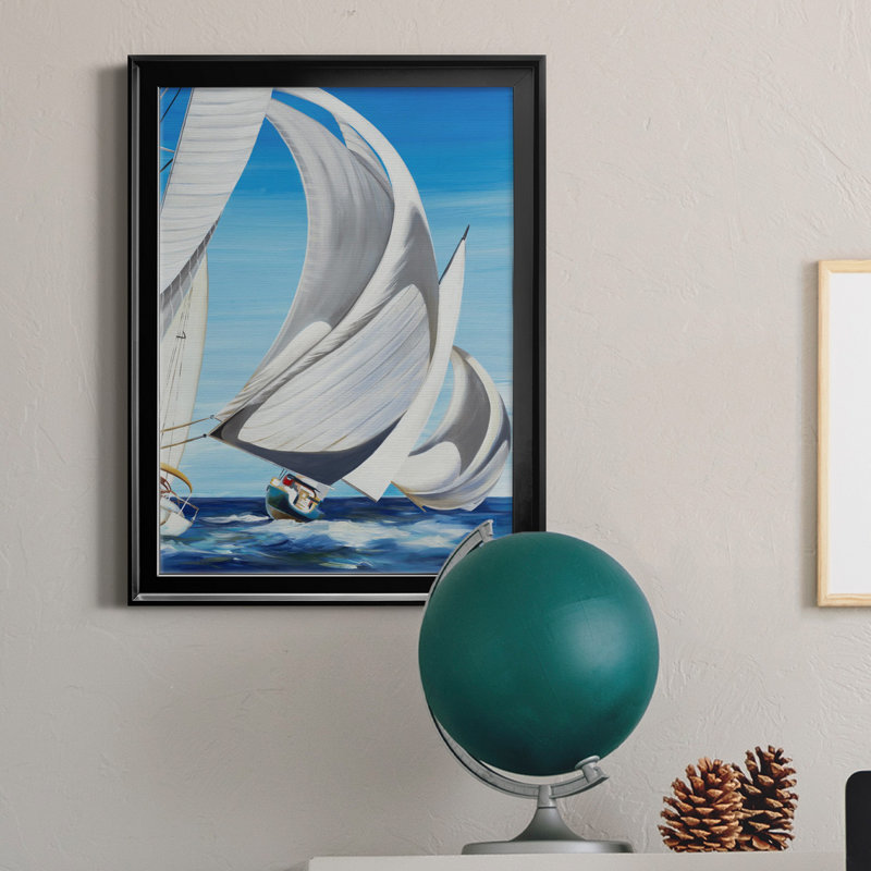 Toile encadrée de qualité supérieure «On the Open Seas» - prête à être accrochée, H 18,5 po x l 24,5 po x P 1,5 po