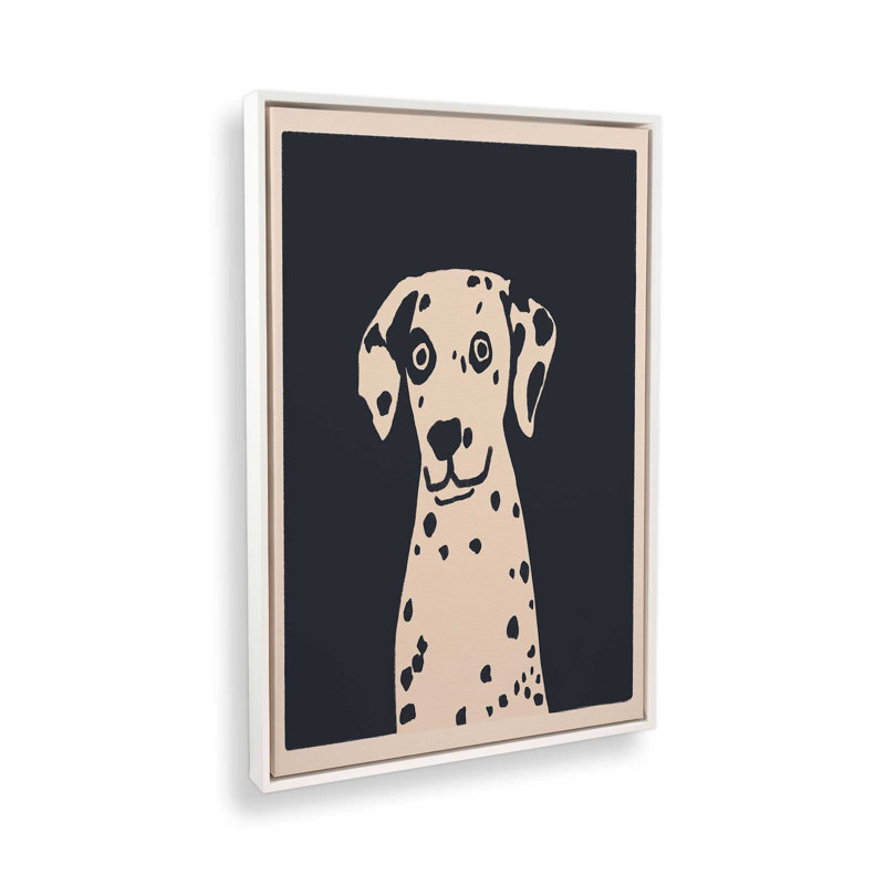 «Hey Spotty Dog» par Sary and Saff, reproduction d'art, H 16 po x l 12 po, Blanc
