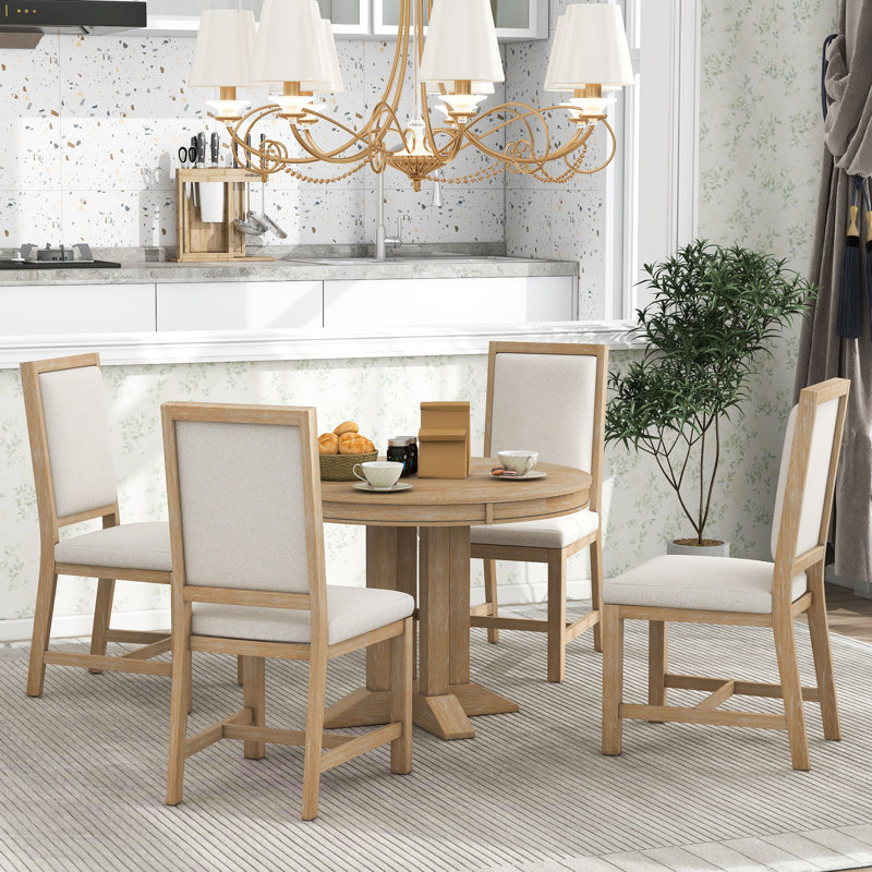 5-Piece Dining Set, Natural Wood Wash, Natural Wood Wash