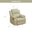 Fauteuil inclinable manuel beige | Cuir respirant | Inclinaison 110-115 ° | Cadre en bois massif-1313423916