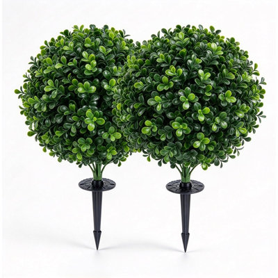 Artificial Plants 56 cm H Faux Boxwood Tree Plant in Resin and Steel