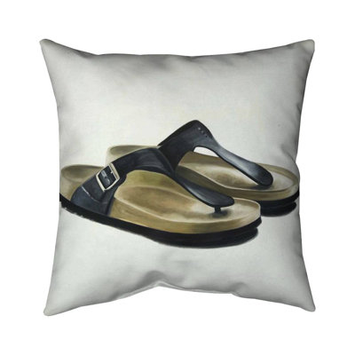 Sandals - 18"x18" Throw pillow cover - Poly twill - Print on demand