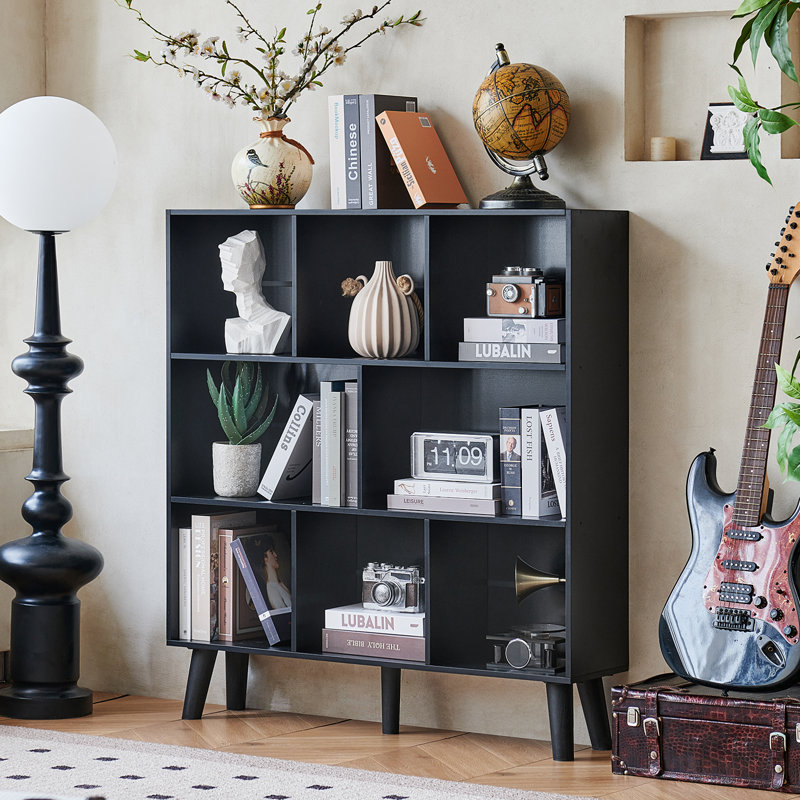 8 Cube Book Shelf,3 Tier Bookshelf With Legs, Modern Open Storage Organizer,Boho Bookcase,Display Cabinet Shelf Free Standing Bookshelves For Bedroom,Living Room,Office