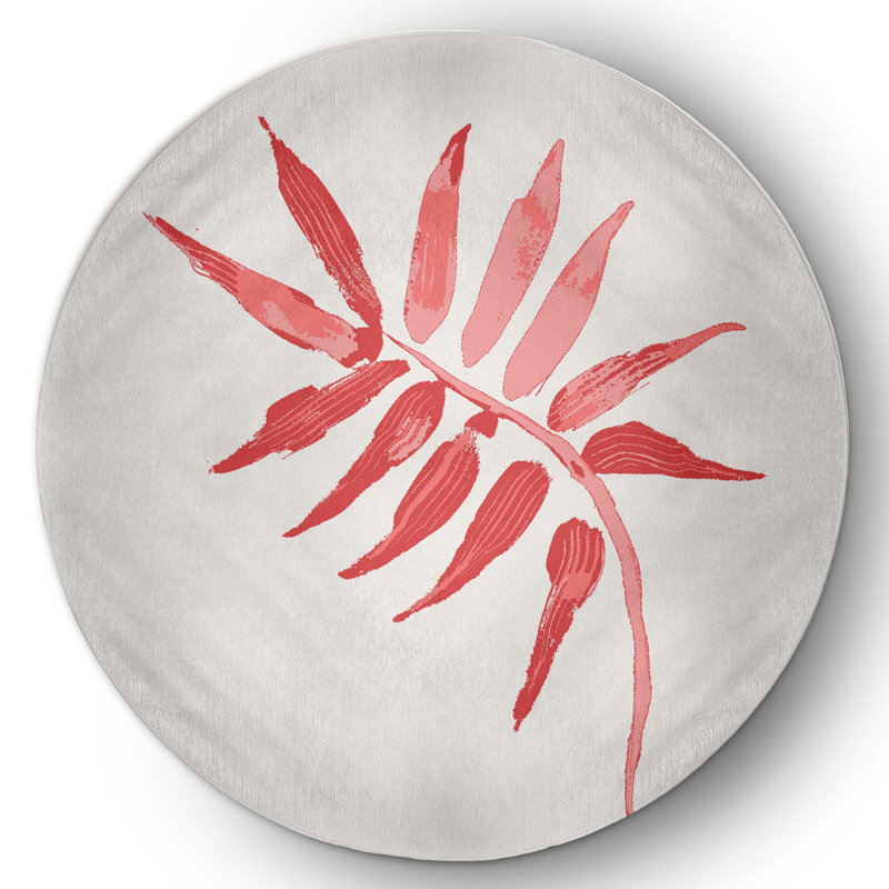 Tapis en chenille Frond Spring, Rond 5 pi