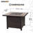Sunjoy Square Ceramic Tile Top with All-Weather Wicker Propane Powered Firepit Table