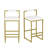 Upholstered Velvet Bar Stools Set Of 2 Modern Kitchen Counter Height Barstools Indoor Dining Chairs (Gold & Creamy White)-1022762458