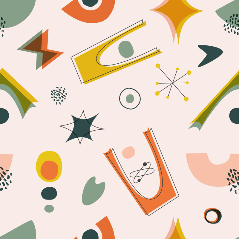 Modern Wallpaper Pattern by Olga Kondratova - Wrapped Canvas Square Print, 122cm H x 122cm W x 3.8cm D