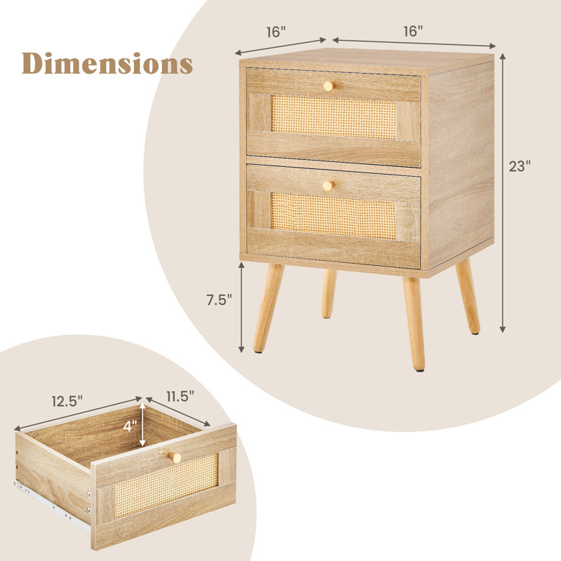 Amelinda 16'' W Nightstand, Individual