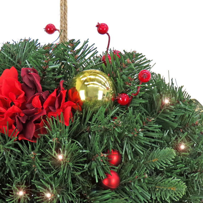 Boule à bise décorative 16 "Christmas Waltz, 50 lumières DEL blanc chaud