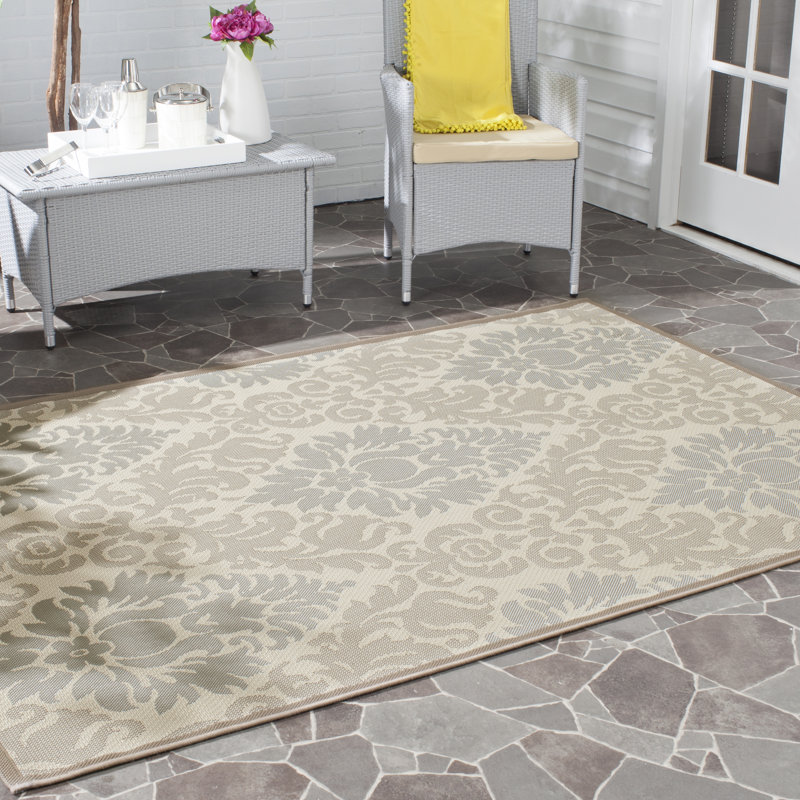 Moura Floral Hand Woven Indoor / Outdoor Area Rug, Rectangle 201 x 290 cm