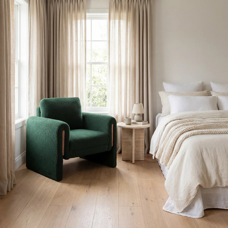 Chaise longue rembourrée Modern Bouclé Accent
