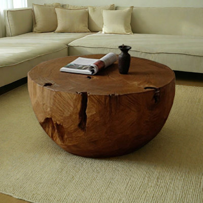Irregular Round Log Coffee Table Natural Charm