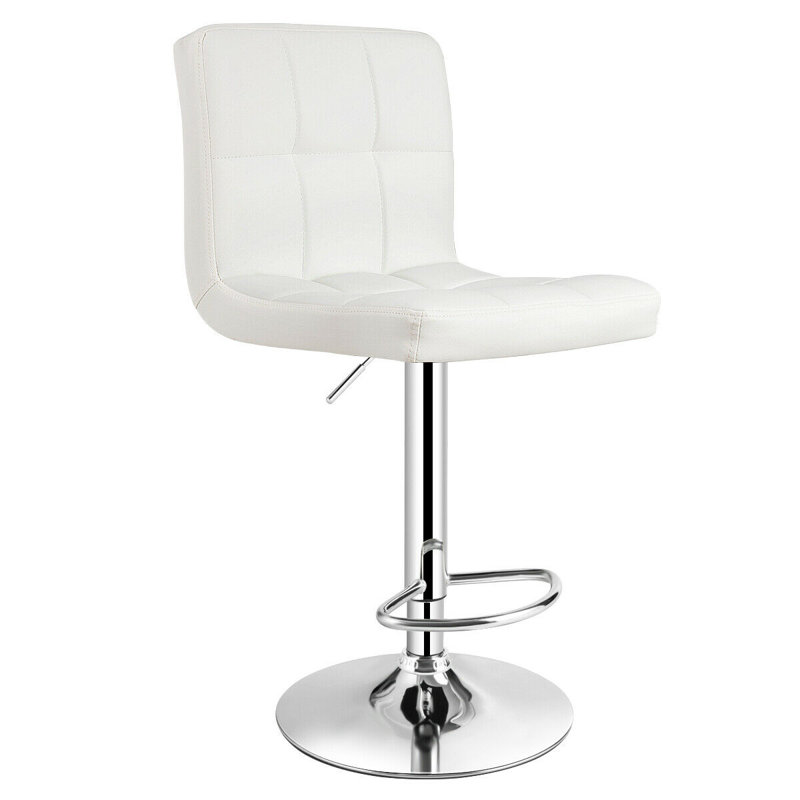 Tabouret de bar pivotant à hauteur réglable Ashanni, Blanc