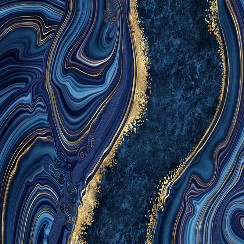 Papier peint agate bleu marine bleu marine avec motif géométrique abstrait géométrique, L 108 po x l 192 po