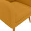 Chaise d'appoint en lin jaune avec pieds en bois massif naturel