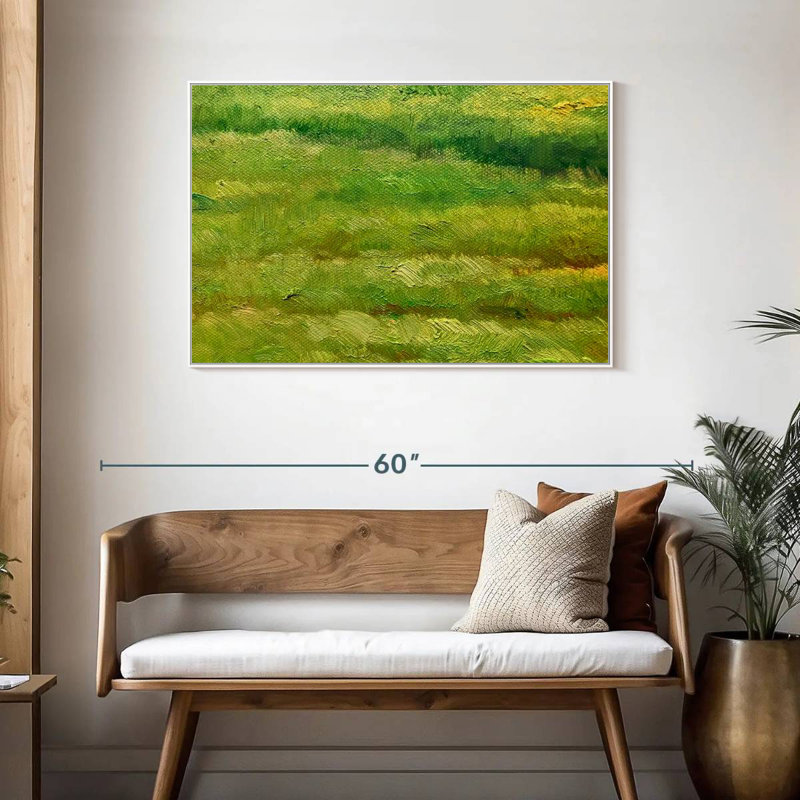 Green Fields, 43" X 29", Floating Frame White