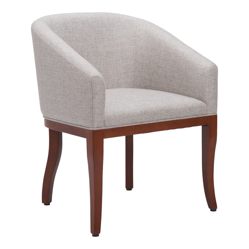 Chaise de salle à manger avec accoudoirs gris et brun