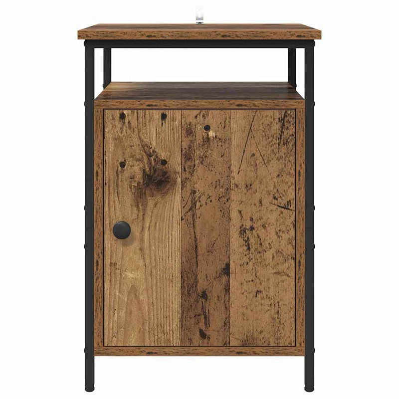 40cm W Manufactured Wood Bedside Table, Old Wood