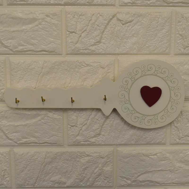 Solid + Manufactured Wood Wall Organizer with Key Hooks