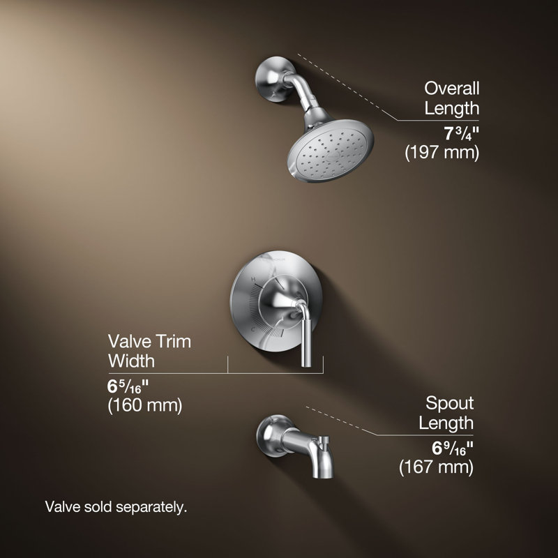 Tone Rite-Temp Pressure-Balancing Bath and Shower Faucet Trim Set 1.75 GPM, Polished Chrome