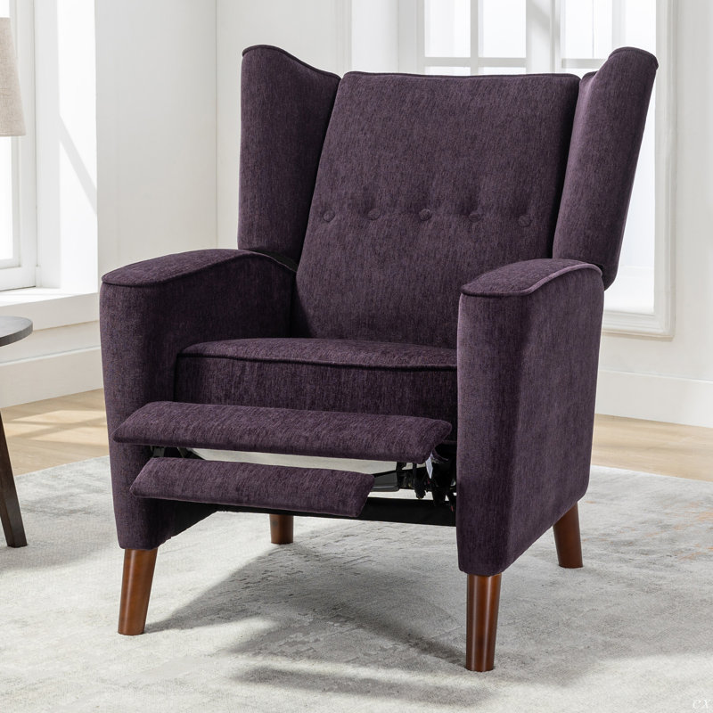 Libeth Upholstered Recliner, Purple Chenille