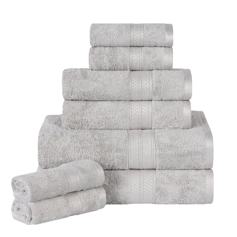 8 Piece Rayon from Bamboo Towel Set, Chrome