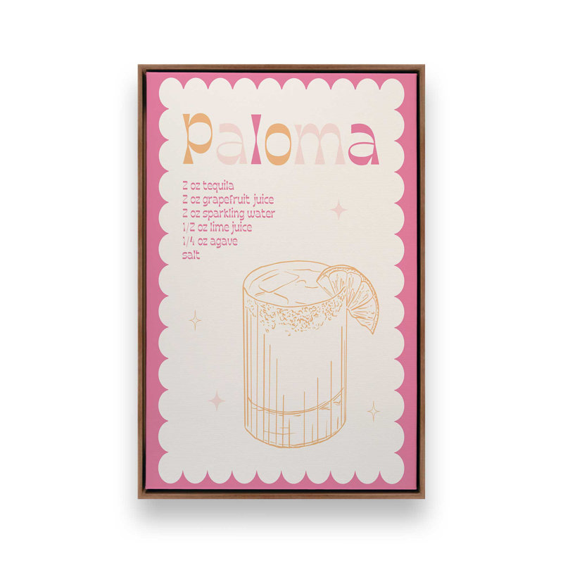 «Paloma Cocktail» par Garima Dhawan, impression, H 32 po x l 24 po, Cadre flottant, Brun