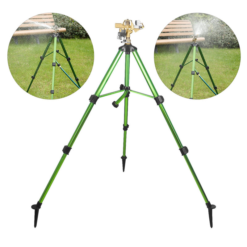 Garden Sprinkler with Tripod Base Adjustable 360 Degree Rotating Large Area Irrigation