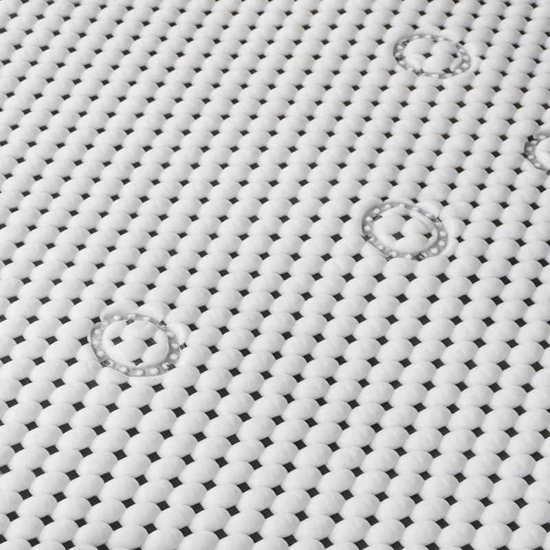Tapis de bain antidérapant 2 pièces, Blanc