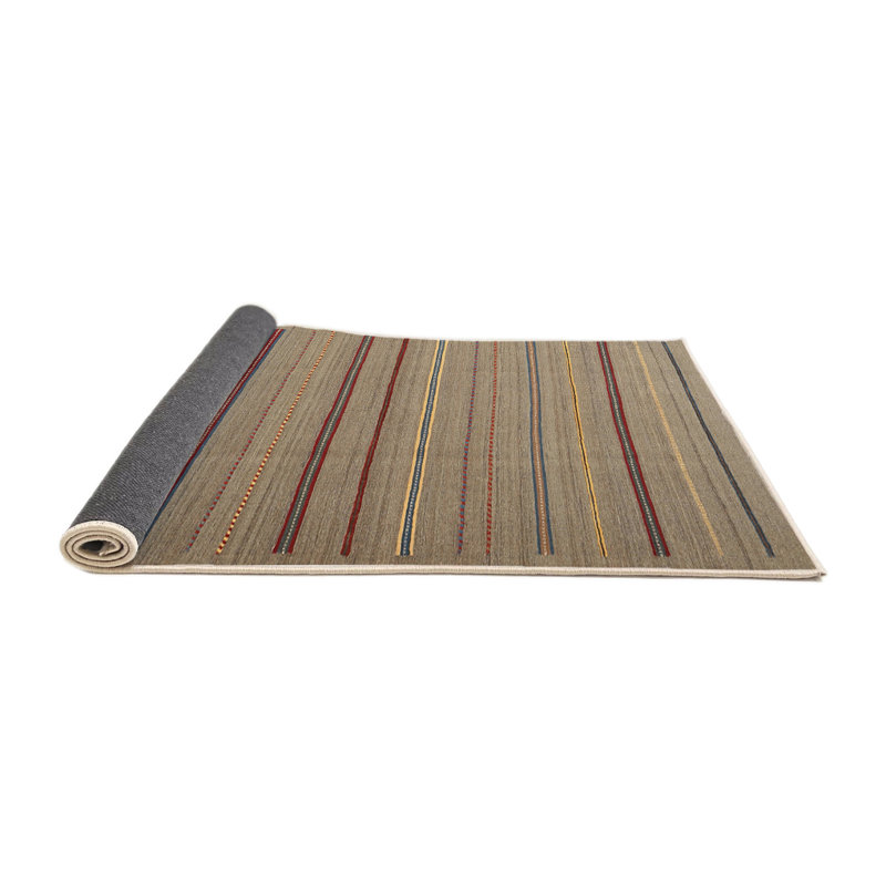 Tapis abstrait brun clair / brun, Rond 7 pi