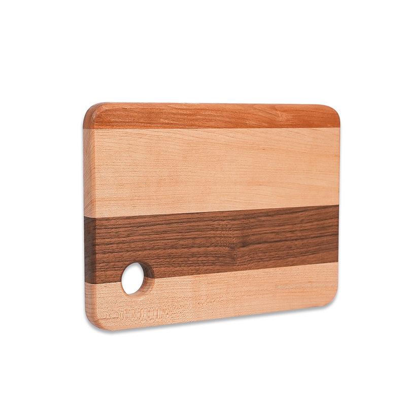 CONSDAN Mixed Hardwood Cutting Board, Food-Safe Kitchen Chopping Board for Meat, Vegetables, Fruits, 10.5" x 7"
