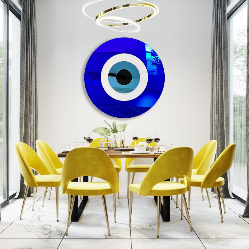 Art mural en miroir Evil Eye, H 25 po x l 25 po