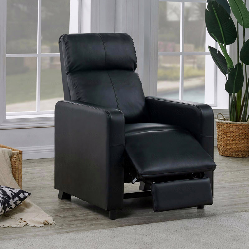 Black Upholstered Push-Back With Recliner Function