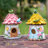 9"H Garden Resin Birdhouse with Roof,Yellow-1527552625