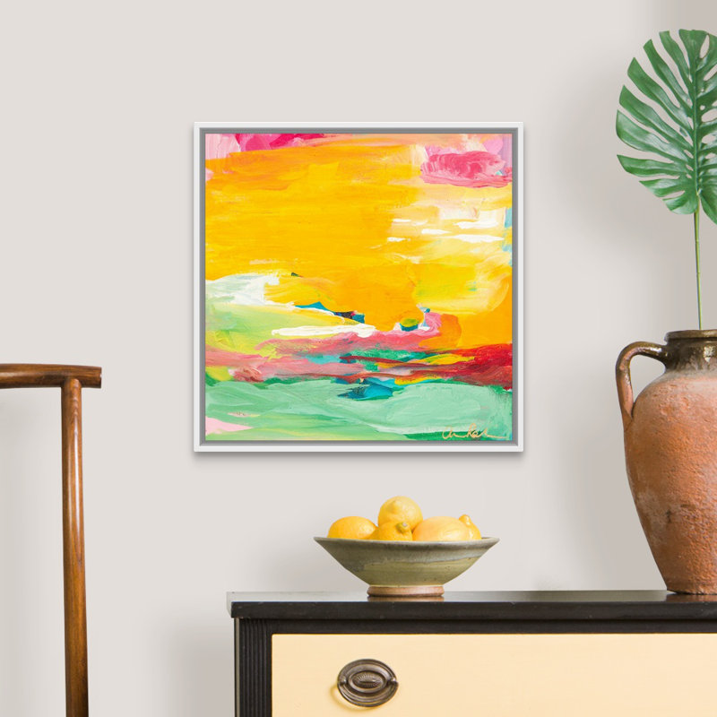 Reproduction d’art sur toile, "Sundown" par Amira Rahim, H 22 po x l 22 po x P 1,75 po, Toile blanche encadrée