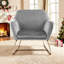 Fauteuil d'appoint en velours Glam - or moderne et élégance en velours-1412694733