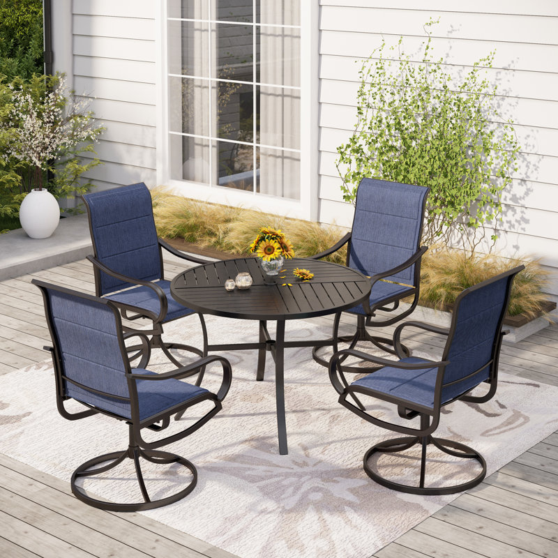 Sutiya Patio Dining Set with Round Table, 4
