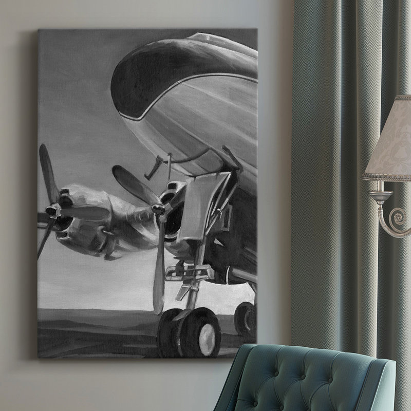 Icône de l'aviation II - peinture sur toile tendue, H 18 po x l 12 po x P 1 po
