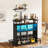 Home Bar Table with Wall-Mounted Rack