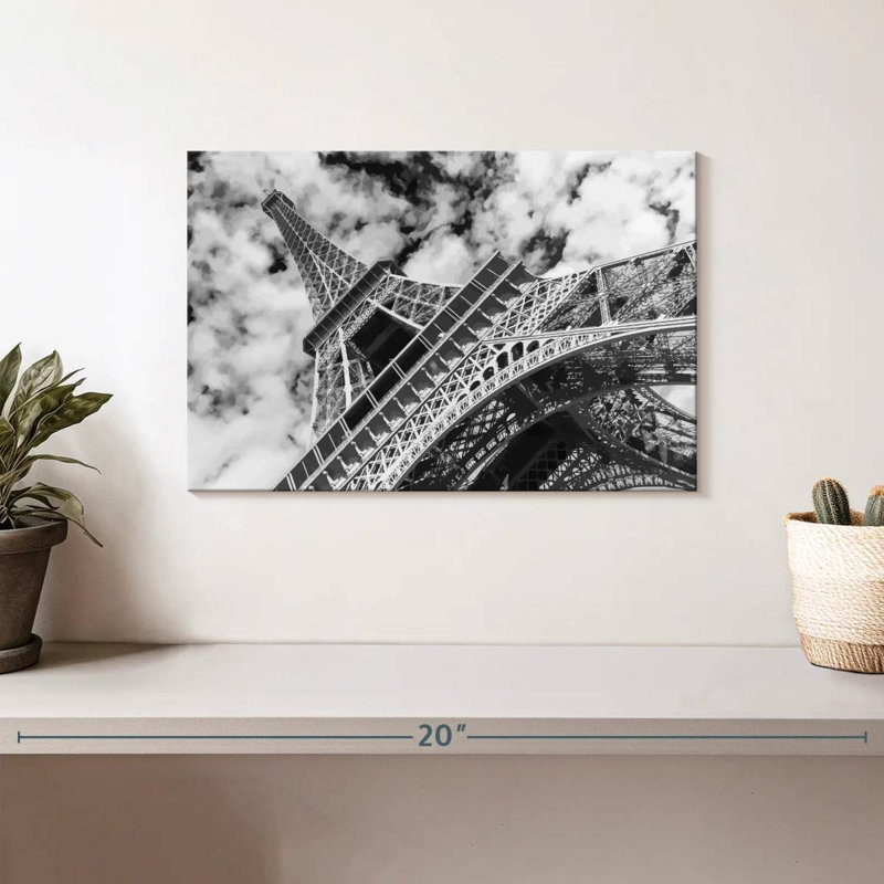 Eiffel Tower Cloudscape Canvas Print, 8" H x 12" W x 1" D